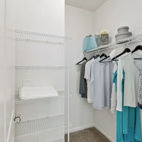 Settle into comfort at Addison Court closet with ample space for storage